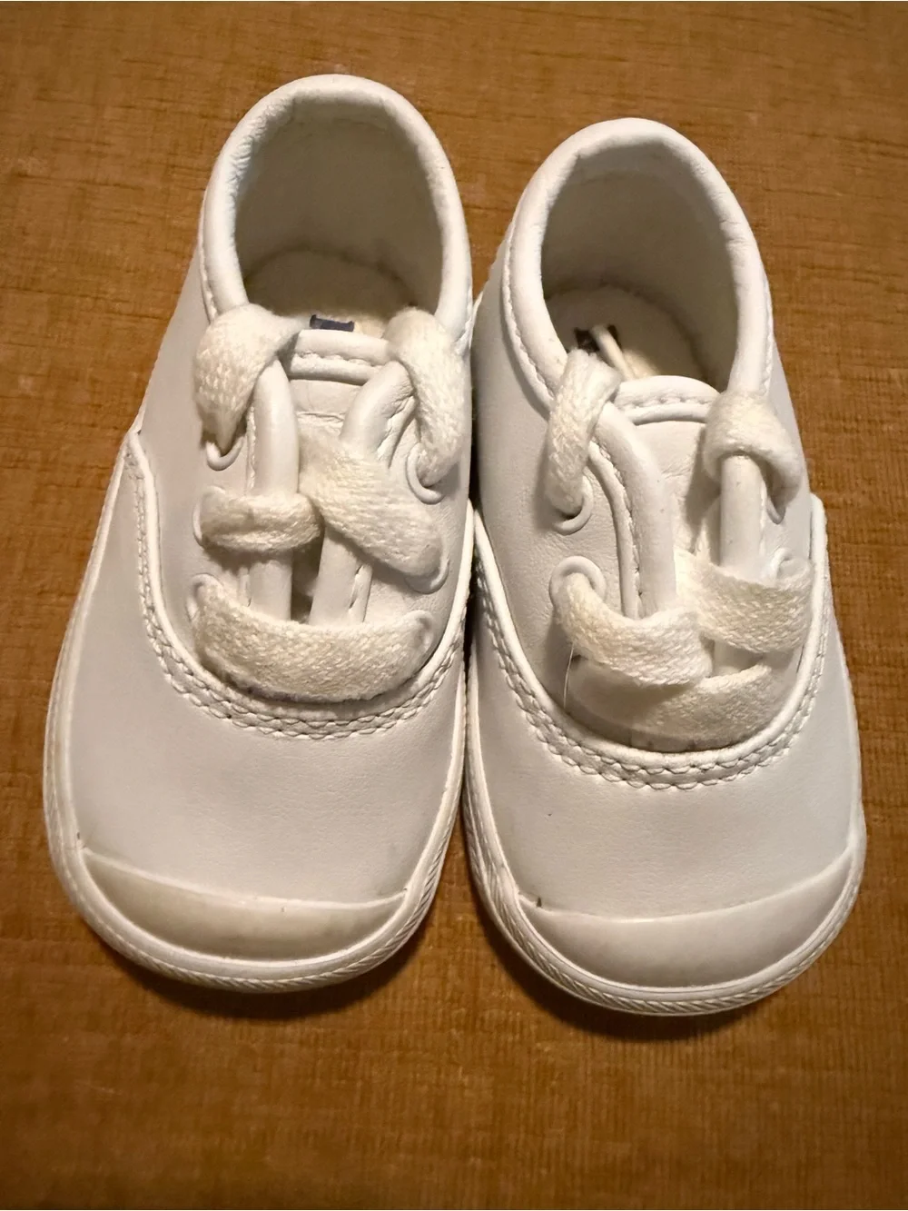 Keds White Baby Lace-Up Walker Shoes